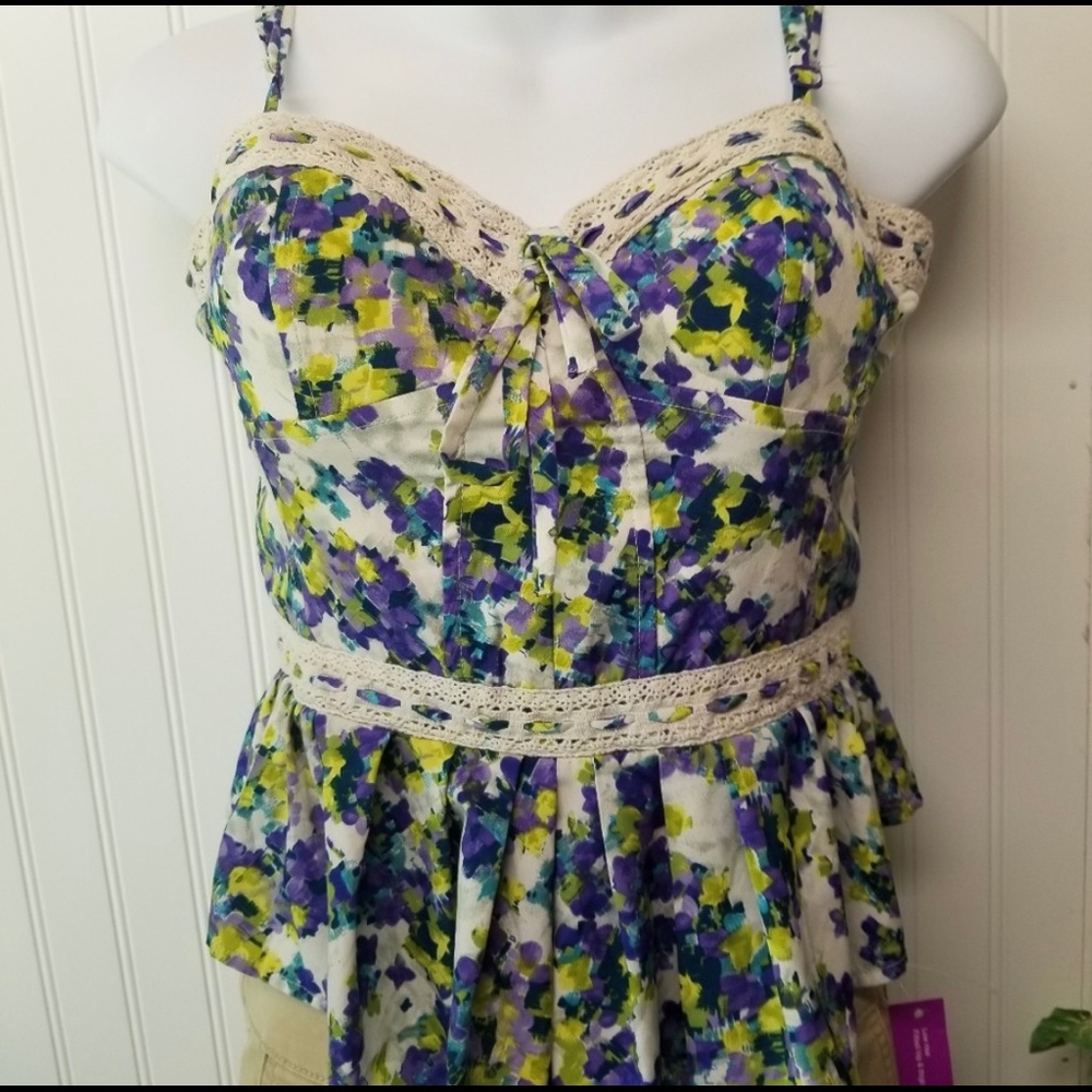 Corset Style Peplum Top Jessica Simpson